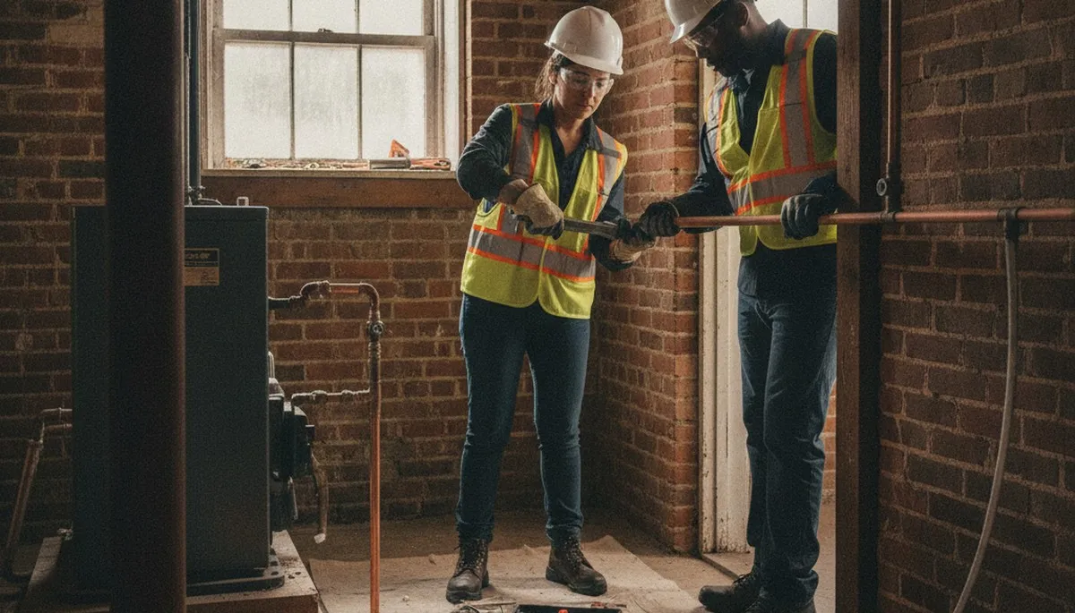 Professional plumber repairing a leak in Staten Island, NY for plumbing service work