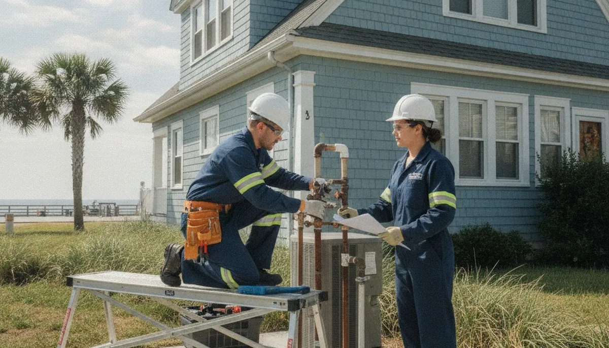 Plumber repairing a pipe in Staten Island, NY for residential plumbing service