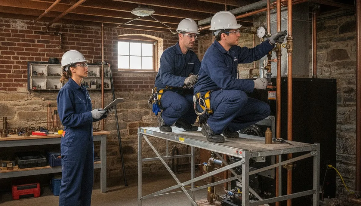 Plumber repairing pipes in Staten Island, NY for residential plumbing service