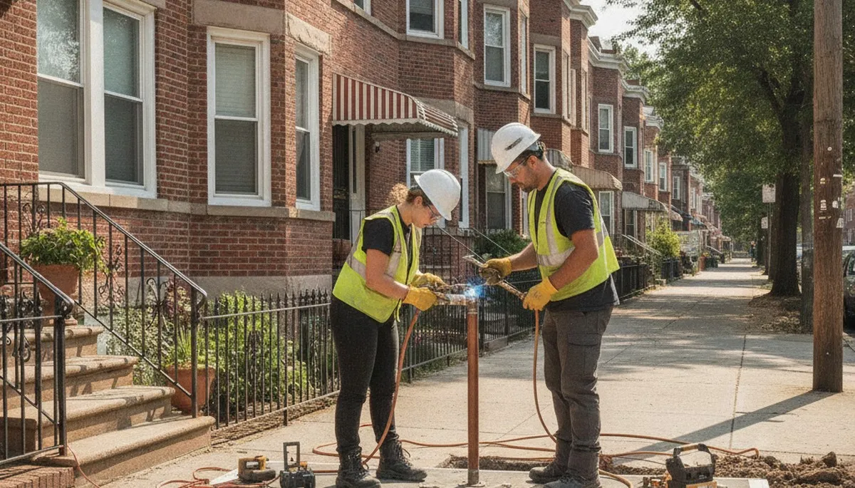 Plumber repairing pipes in Staten Island, NY for residential plumbing service